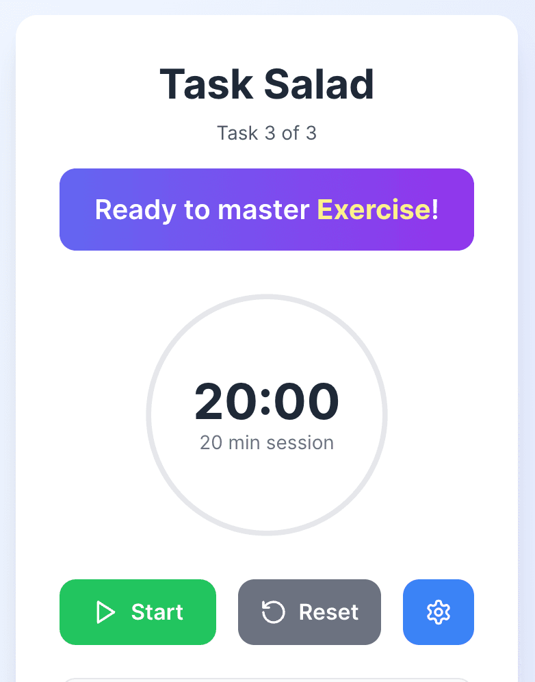 Task Salad, a pomodoro timer for multi-tasking people